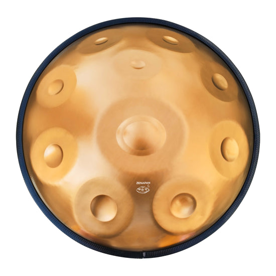 Handpan 10 note dore - Re mineur, frequence 432hz, frequence 440hz, hang drum