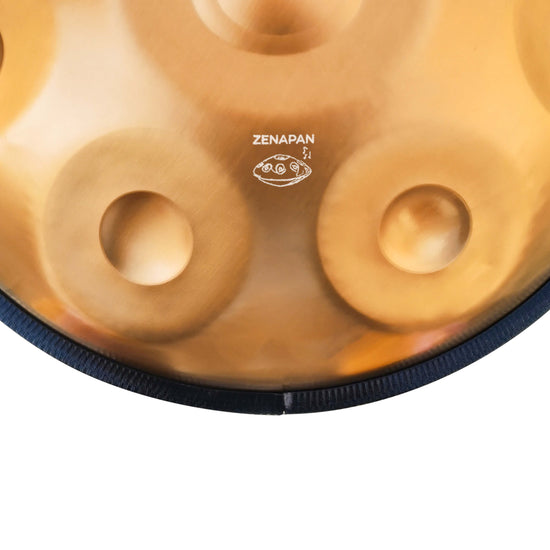 Handpan 10 note dore - Re mineur, frequence 432hz, frequence 440hz, hang drum, instrument musique