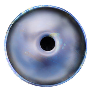 Handpan 10 note bleu - Re mineur, frequence 432hz, frequence 440hz, hang drum