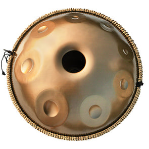 Handpan 17 note dore - Re mineur, frequence 432hz, frequence 440hz, hang drum