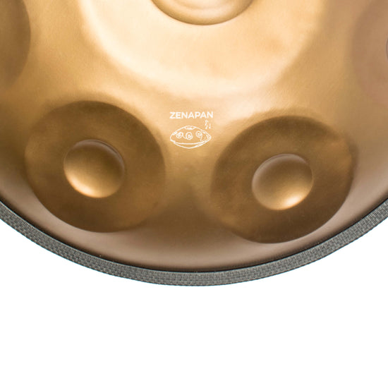 Handpan re mineur 9 note dore, frequence 432hz, frequence 440hz, hang drum